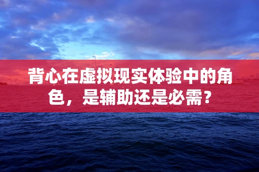 背心在虚拟现实体验中的角色，是辅助还是必需？