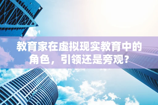 教育家在虚拟现实教育中的角色，引领还是旁观？