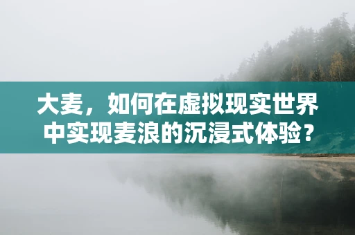 大麦，如何在虚拟现实世界中实现麦浪的沉浸式体验？