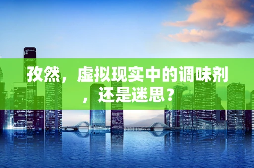 孜然，虚拟现实中的调味剂，还是迷思？